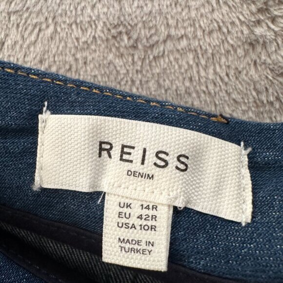 Reiss Super Wide Leg Trouser Jeans Women's US size 10 Belted High Rise - Picture 5 of 11